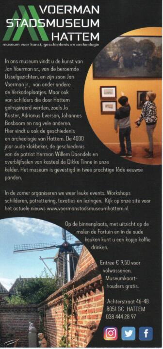 Bestel gratis de folders van het Voerman Museum in Hattem